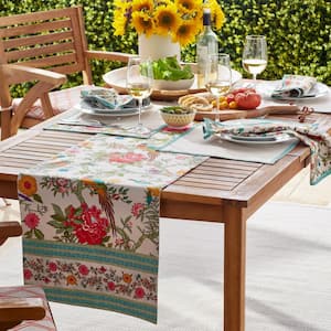 Bird Table 16 in. x 108 in. Multi Cotton Table Runner