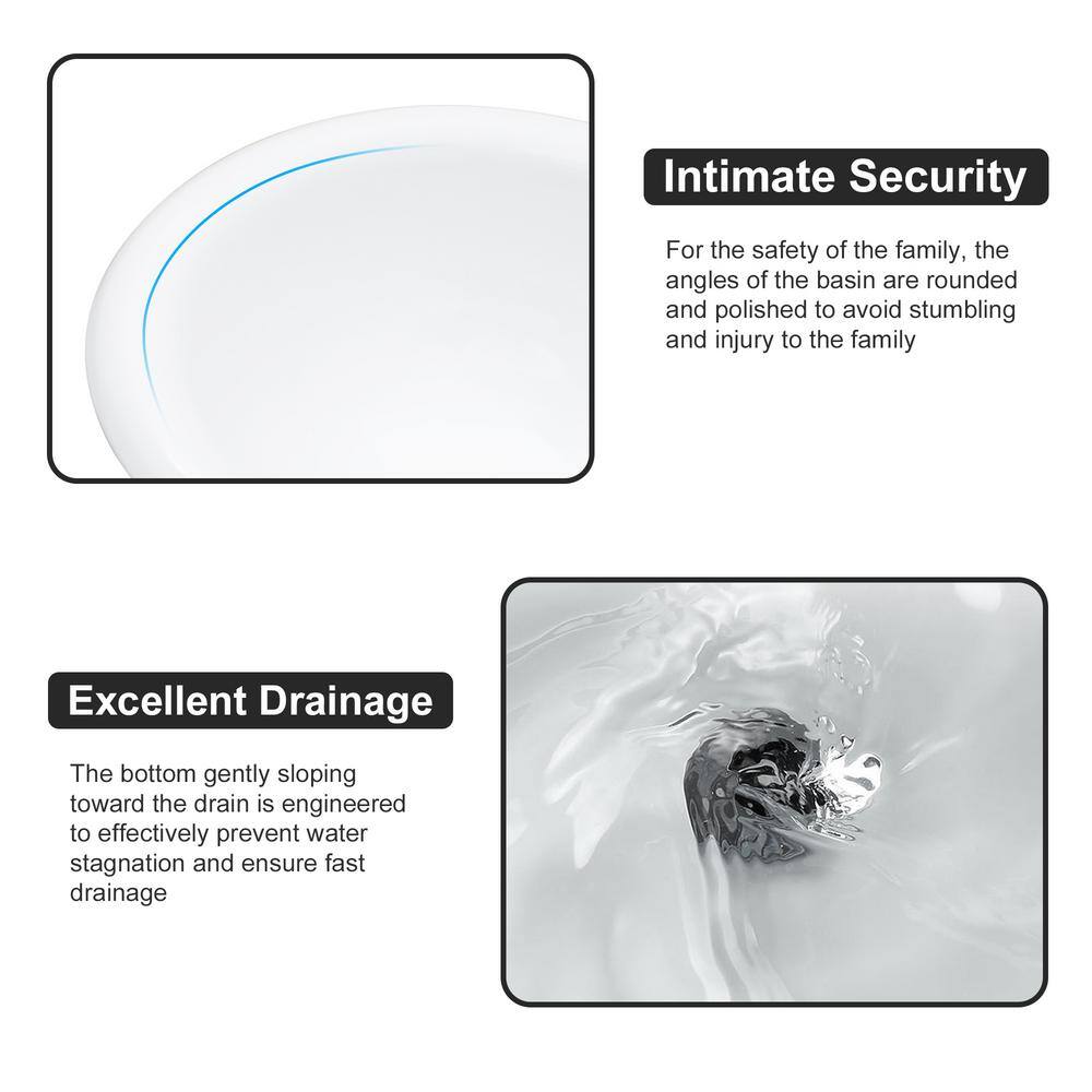 Glossy White Oval Ceramic Vessel Bathroom Sink