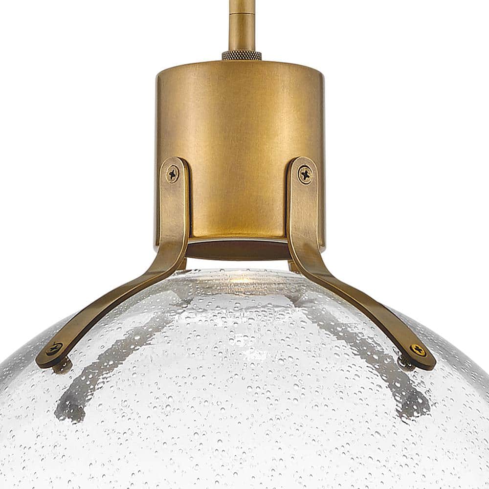 Heritage Brass Argo LED Bowl Pendant with Clear Seedy Glass