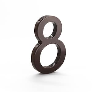 4 in. Roman Bronze Aluminum Floating or Flat Modern House Number 8