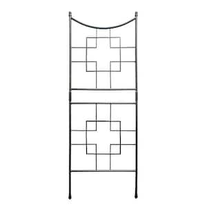 86 in. Tall Graphite Powder Coat Finish Square-On-Squares Modern Garden Trellis