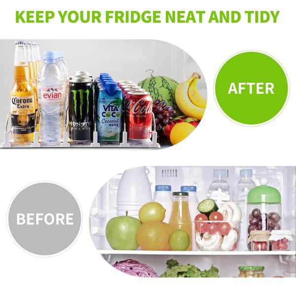 Wudkey 5-Piece White Drink Organizer for Fridge Holds up to 25