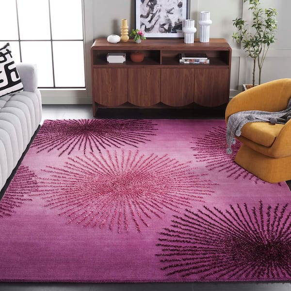 Soho 8 ft. x 10 ft. Purple Abstract Area Rug