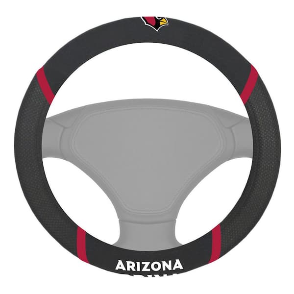 FANMATS NFL - Arizona Cardinals Embroidered Steering Wheel Cover in Black - 15in. Diameter
