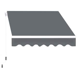 13 ft. W x 8 ft. D Manual Patio Retractable Awnings in Gray