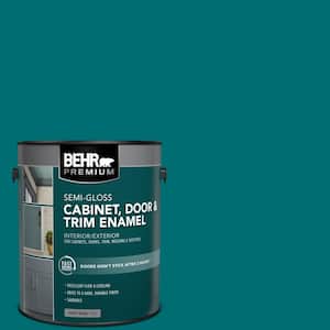 1 gal. #MQ6-35 Teal Motif Semi-Gloss Enamel Interior/Exterior Cabinet, Door & Trim Paint