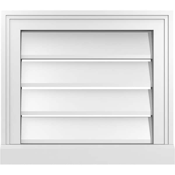 Ekena Millwork 18" x 16" Vertical Surface Mount PVC Gable Vent: Functional with Brickmould Sill Frame