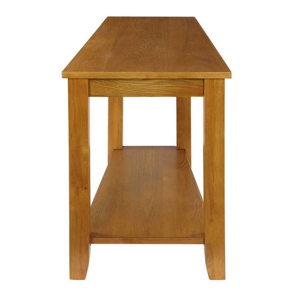 EVERGLADE HOME Miller 24 in. Oak Wood Wedged End Table