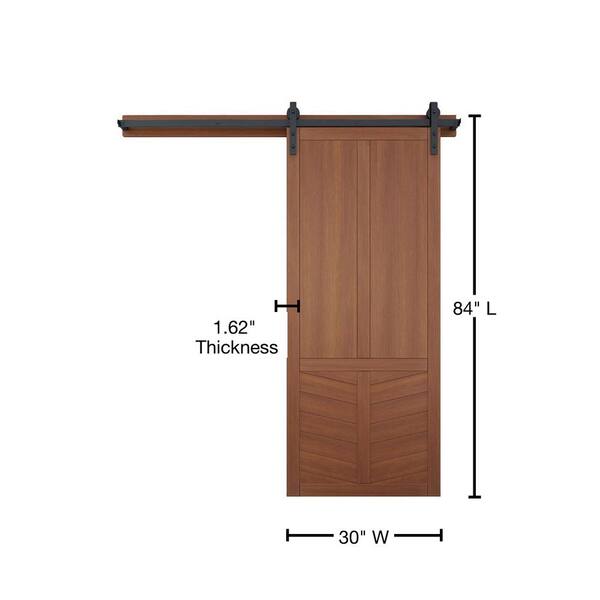 VeryCustom 30 in. x 84 in. The Robinhood Coffee Wood Sliding Barn 