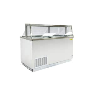 68 in. 22.8 Cu. Ft Auto Defrost Commercial Portable Freezer 12-Tub Deluxe Ice Cream Dipping Cabinet EC66HC in white