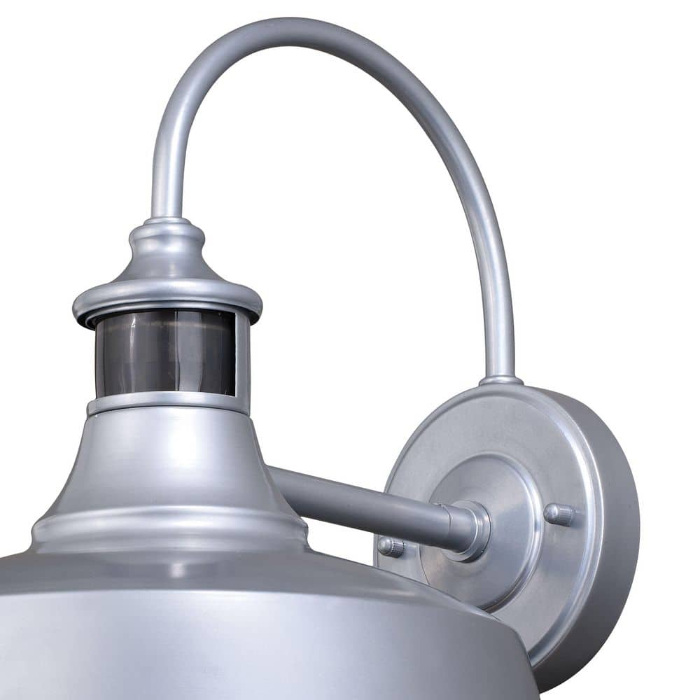 Dorado Satin Silver Steel Motion Sensor Outdoor Wall Light