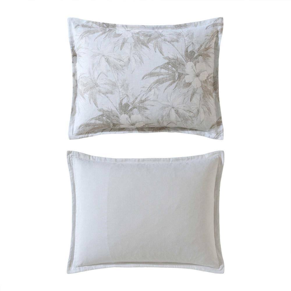 Beachway Blooms King Gray Cotton Duvet Cover Set