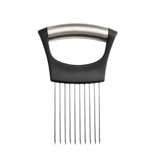 Stainless Steel Onion Slicer Holder Multipurpose Kitchen Gadget for Vegetable Fruit Meat Cutting, Home Kitchen Tools