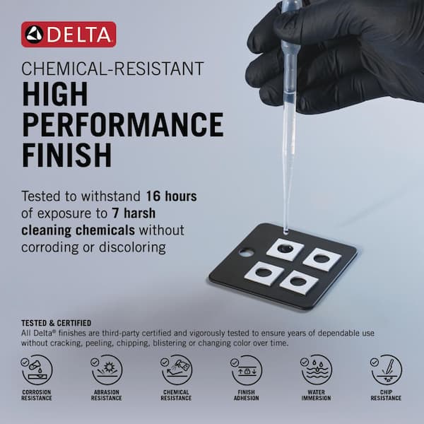 Delta 15789LF-BL Vesna Badarmatur In Matt Schwarz – Mit Abflussfänger, Für 1- Oder 3-Loch Montage