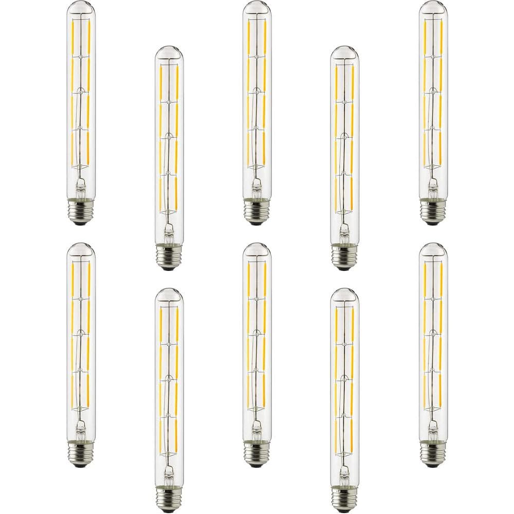Amber 8.74'' Clear LED Tubular Dimmable Light Bulbs (Set of 10)