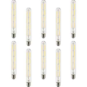 60-Watt Equivalence 8.7 in. T10 Tubular Medium E26 LED Light Bulb Amber 2200K (10-Pack)
