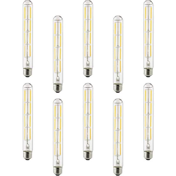 Sunlite 60-Watt Equivalence 8.7 in. T10 Tubular Medium E26 LED Light Bulb Amber 2200K (10-Pack)
