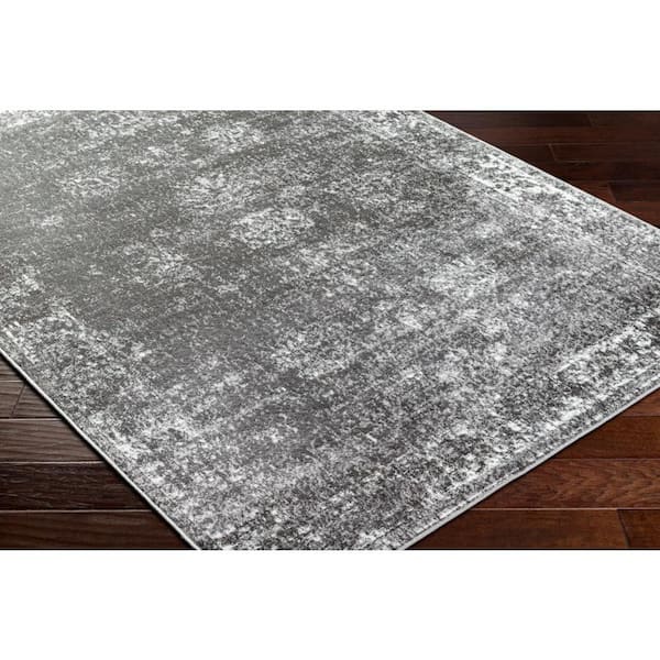 Nirvan Industrial Geometric Indoor Area Rug Charcoal/gray