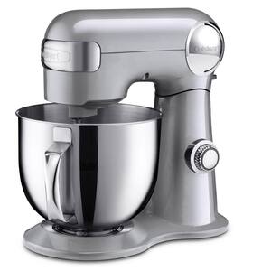 Precision Master 5.5 Qt. 12-Speed Brushed Chrome Die Cast Stand Mixer with Attachments