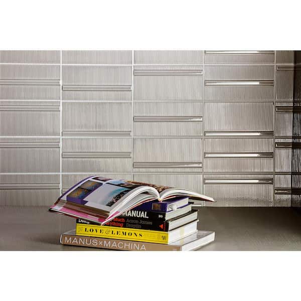 Magnitude Echo Gray 4 in. x 8 in. Polished Ceramic Subway Wall Tile (50 pieces / 10.76 sq. ft. / box)