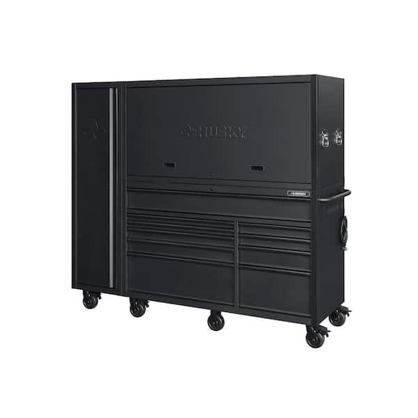 Heavy-Duty 80 in. W 10-Drawer, Deep Combination Tool Chest and Rolling Cabinet Set in Matte Black (3-Piece) | The Home Depot