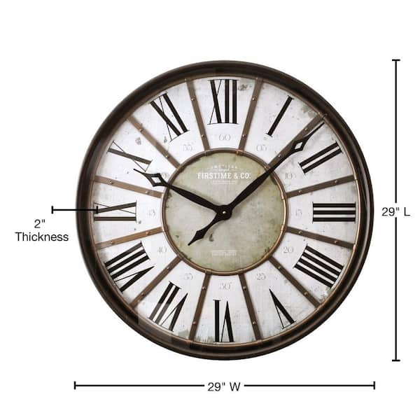 Firstime 29 In Roman Oil Rubbed Bronze Wall Clock 00245 - Extra Large Bronze Wall Clock