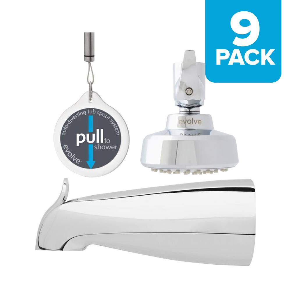 ShowerStart TSV 1-Spray Pattern with 1.5 GPM 3.25 in. Shower Head with Auto Diverting Spout, No Mounts, Chrome, 9-Pack price history on PriceWatchPro