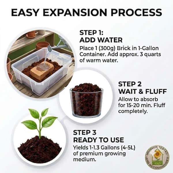 Garden Supply Coco Peat Brick (3-Set) 300coco - The Home Depot