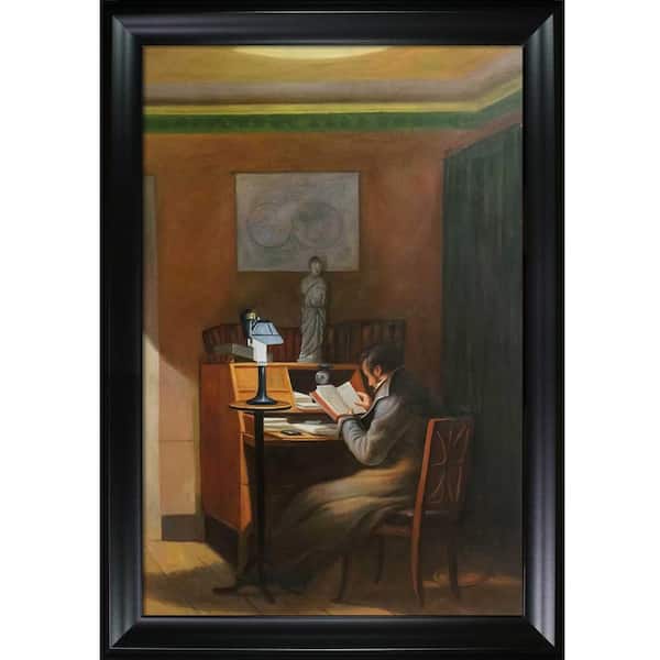 LA PASTICHE The Elegant Reader by Georg Friedrich Kersting Black Matte Framed Abstract Oil Painting Art Print 29 in. x 41 in.