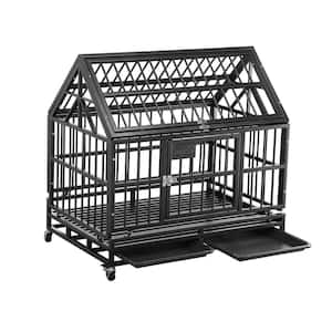 Black pointed round tube pet cage