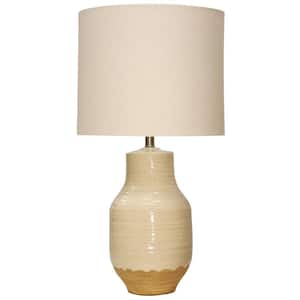 30 in. Prova Beige Table Lamp with White Hardback Fabric Shade