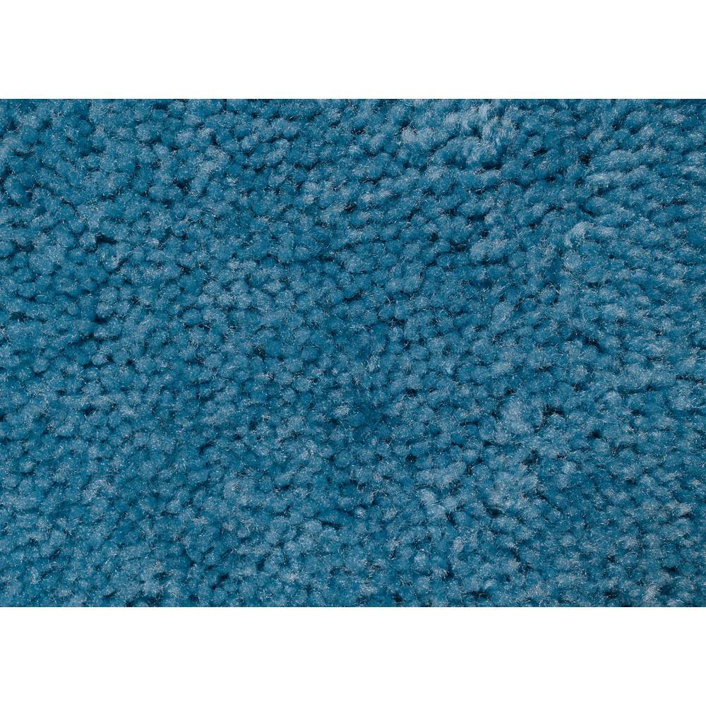 Basin Blue Plush Nylon Traditional 4-Piece Bath Rug Set