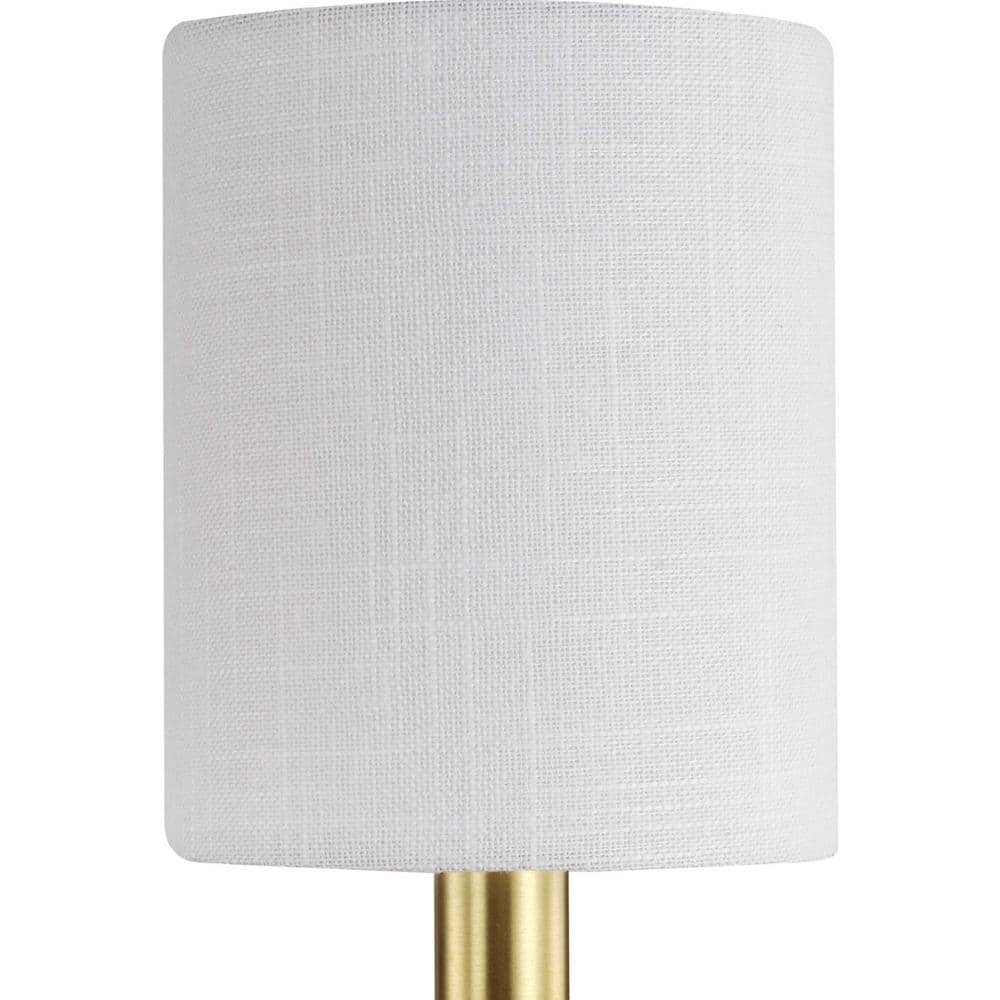 Satin Brass Dual Arm Linen Shade Wall Sconce