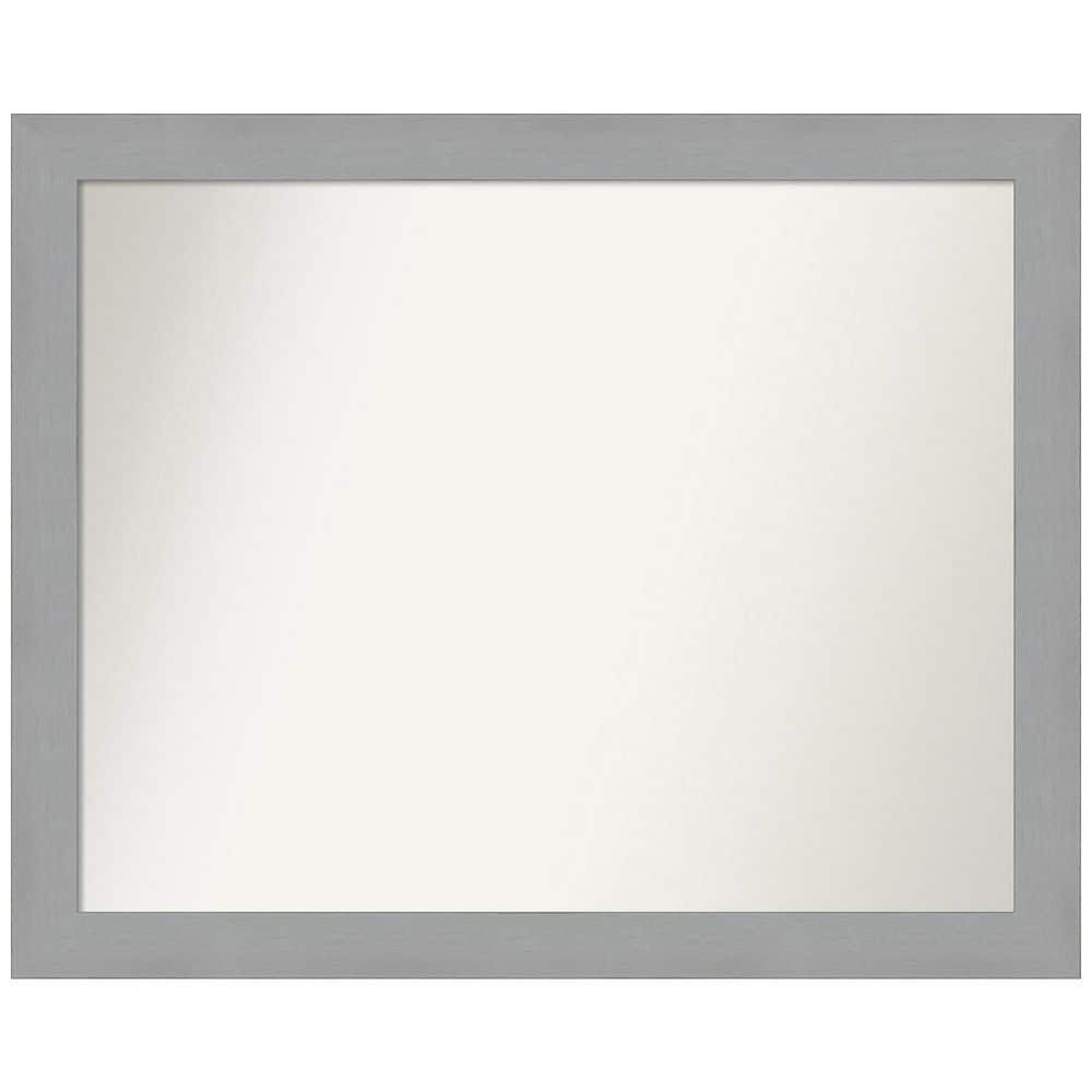 Brushed Nickel 31.5 in. W x 25.5 in. H Rectangle Non-Beveled Framed Wall Mirror in Silver price history on PriceWatchPro