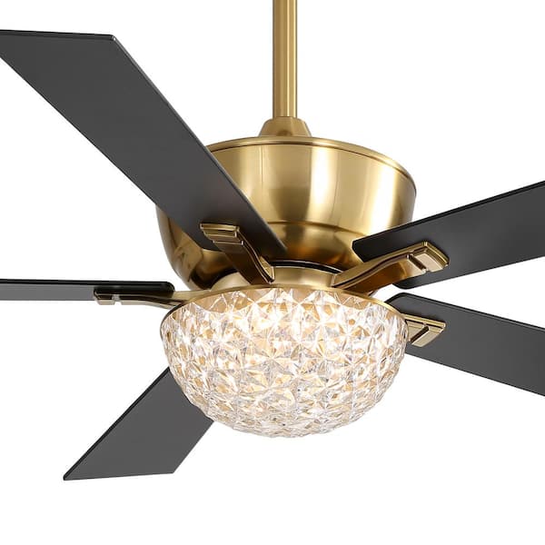 Breezary Burgess 52 in. Integrated LED Indoor Gold Ceiling Fan with
