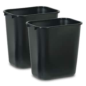 7 Gal. Black Rectangular Trash Can (2-Pack)