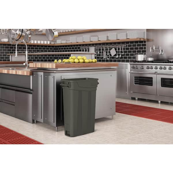 Rubbermaid Commercial Products Slim Jim 23 Gal. Gray Vented Trash Can  2001581 - The Home Depot