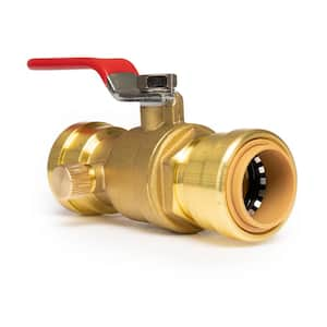 3/4 in. Push-to-Connect x FIP Brass Full Port Ball Valve with Drain