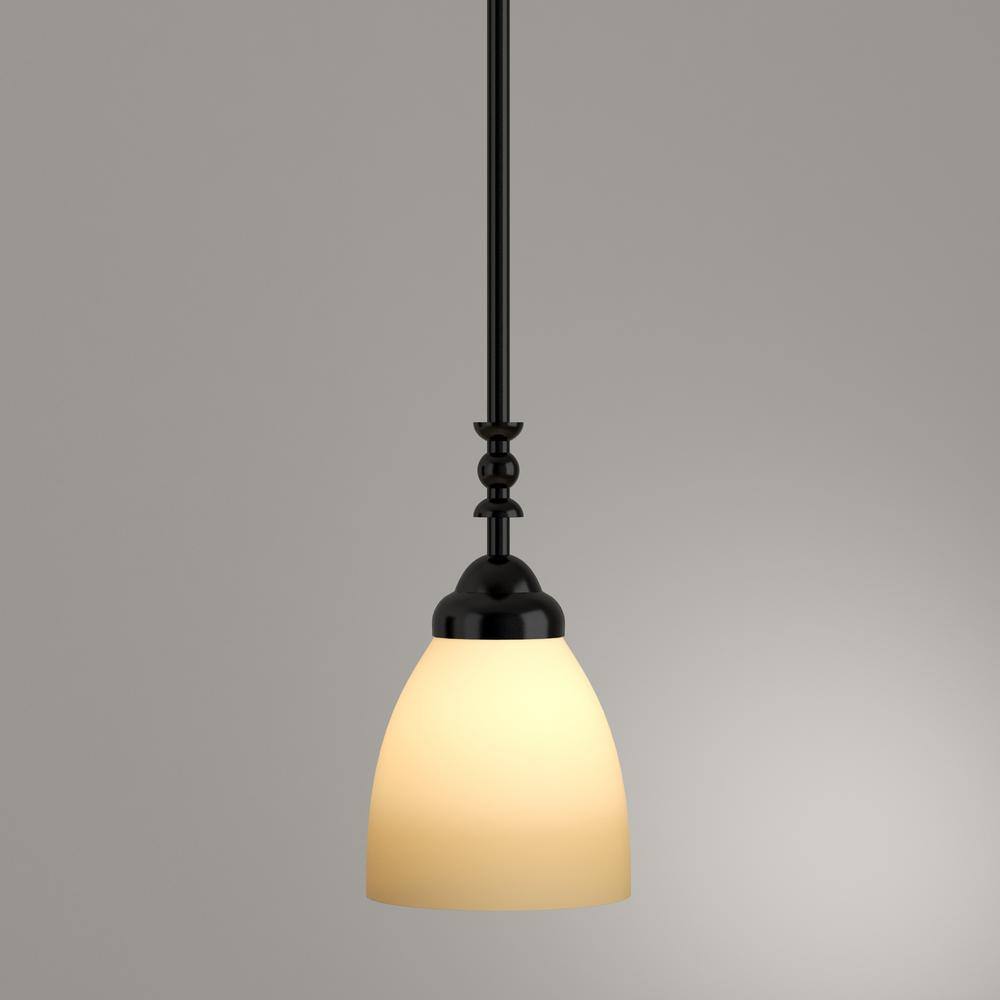 Apollo Mini Pendant Light with Bronze Finish and Amber Glass Shade