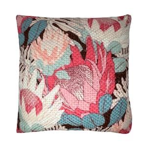 Pink Multi-Kimono Digital Printed Acrylic Polyfill 20 in. x 20 in. Square Throw Pillow