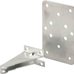 Jamb Bracket w/Plate, 2-1/2 in. x 4-1/16 in., Steel Construction, Mill Finish