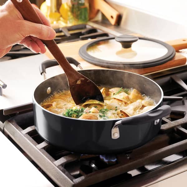 11-Piece Nesting Aluminum Nonstick Cookware Set in Gray