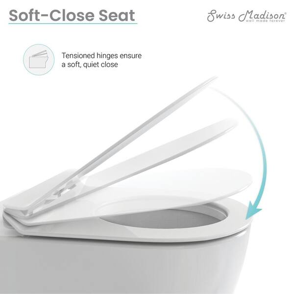 Swiss Madison St. Tropez Elongated Wall Hung Toilet Bowl Only 0.8 