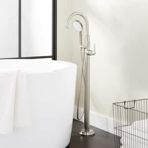 Greyfield Single-Handle Freestanding Tub Faucet with Hand Shower in Brushed Nickel