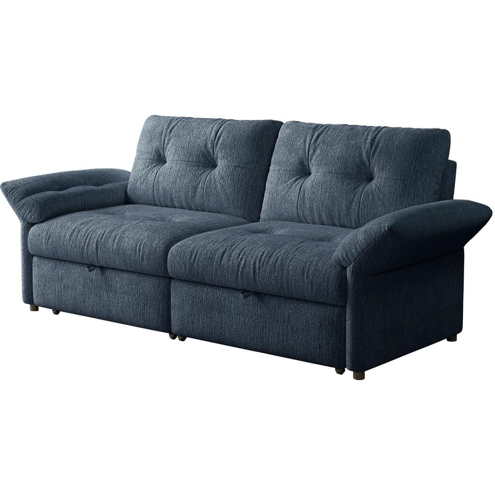 Veyro Modern 81.5 in. Blue Chenille Tufted Upholstered Queen Size Convertible Sofa Bed price history on PriceWatchPro