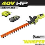 40V HP Brushless Whisper Series 26 in. Cordless Battery Hedge Trimmer with 2.0 Ah Battery and Charger