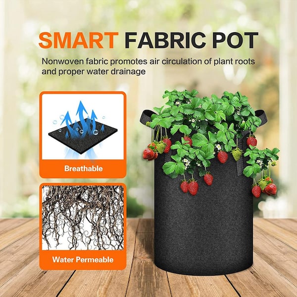 Smart Pot - w/ Handles Black, 5 Gallon