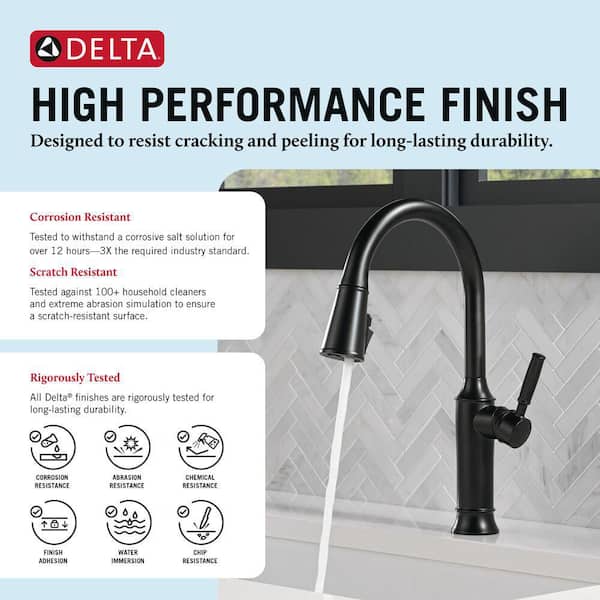 Delta Renaldi Single Handle Pull Down Sprayer Kitchen Faucet in
