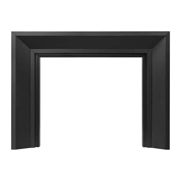 Everly 80 in. x 54 in. Overall Dims Full Surround Fireplace Wood Mantel 56 in. x 42 in. Interior Opening in Sable Stain
