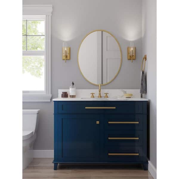 Elara 4.75 in. 1-Light Vintage Brass New Traditional Vanity Light with Clear Glass Shade for Bath and Vanity